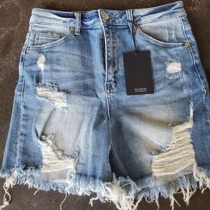 Risen distressed jean shorts